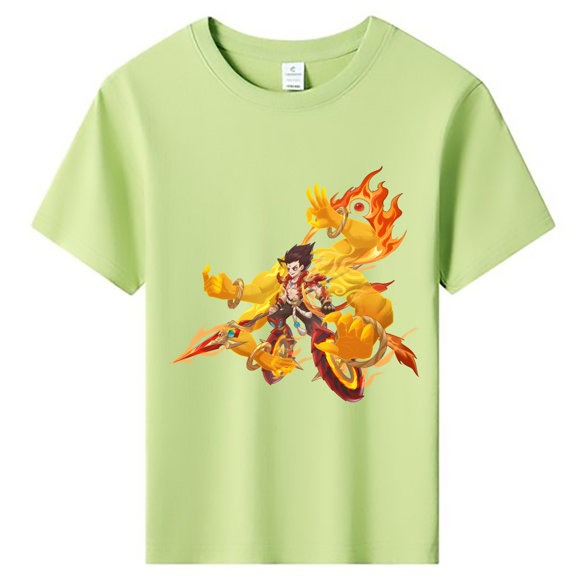 （画像用） Ne Zha 2 ナタ 魔童の大暴れ 綿100％キッズTシャツ（フロントプリント）